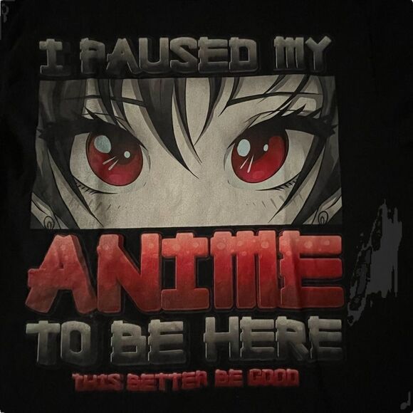 “I Paused My Anime…” Black Tshirt ~ size Medium - Picture 2 of 5